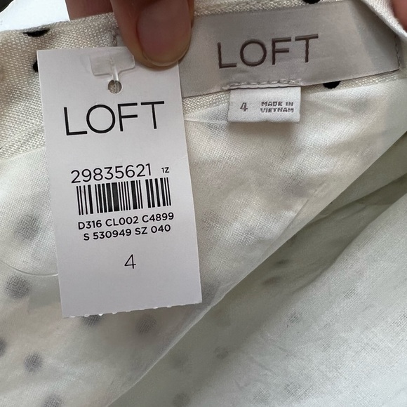 LOFT Dotted Tie Back Flare Mini Dress - Picture 9 of 10